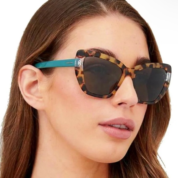 $352 Prada Medium Havana Catwalk Sunglasses Brown Blue Made in Italy 100% UV PRO main image 12